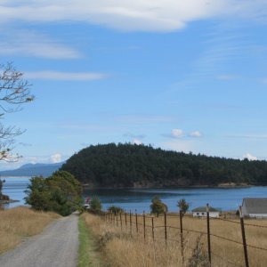 Road that leads from publc dock to lighthouse, Stuart Island.