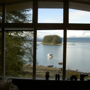 view of Hunkydory & Mokai from Steve & Colleens home on Indian Bay