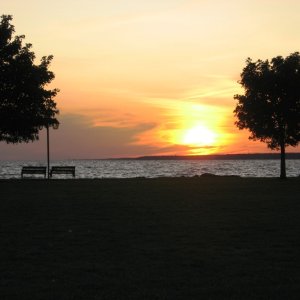 sunset at Sylvan Beach on Lake Oneida
