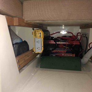 Mouniting 1100 watt inverter under bed in V-berth