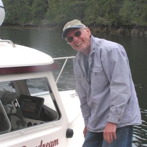 Dave Olson on dock at Pruth Bay 6-13-06