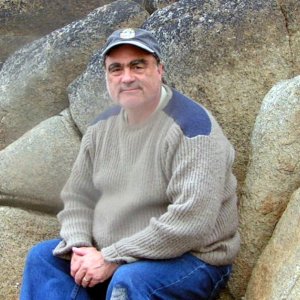 Pat Anderson in the rocks at West Beach on Calvert Island 6-13-06