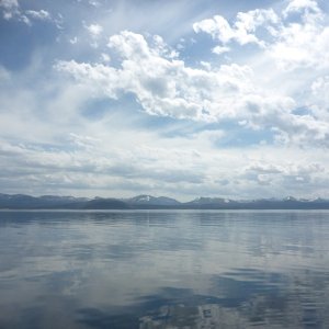 A big calm lake-don't count on this after 11:00 a.m.!