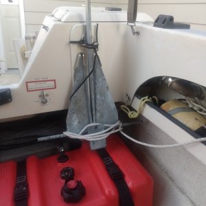 Stern anchor storage
