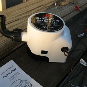 Media 'Ultima bilge pump, opened package, includes all parts and instructions, package insert.' in album 'Johnson Ultima bilge pump'
