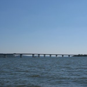 We could see this bridge from about seven miles out.  This marks the end of the days cruise and the entrance to Paris Landing Marina.