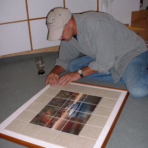 Laying the final tile