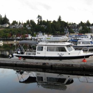 Four boats in Port Orchard visitor slips; three of them C-Dory 25 Cruisers!!!!!!!