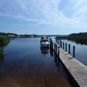 At the Cedarville township dock. The center of the Les Cheneaux Island area.