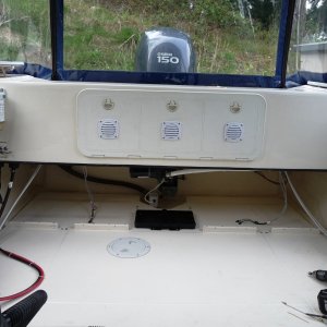 1. Cockpit Floor  Fastener Improvements. All original No. 10 screws and hardware still in place before starting improvements.