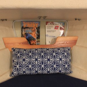 Media 'Finished project.  Shelf to hold books, eyeglasses, etc.  Anchor rode hidden.' in album 'Before - open anchor rode storage'