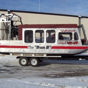 Ice Rescue craft @ work. Sports a thirsty Chevy 502 for power.