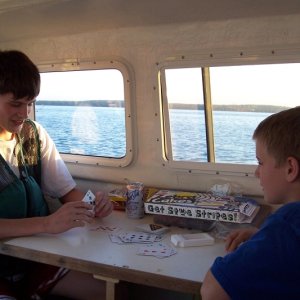 June 18th cards , fishing and junk food.