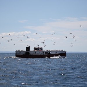 Net boat on Lake Superior