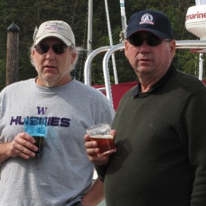 Rick and Russell enjoying another fine Snoqualmie beer.