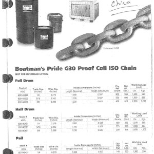Media 'ACCO and Boatman chain spec 5' in album 'Sea Dog Seahook anchor roller, stock on early-2000's 22 Cruiser.'