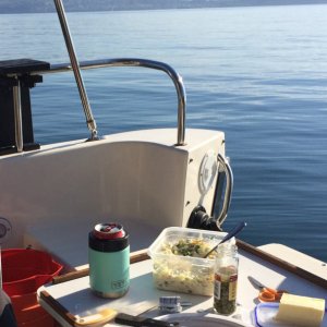 Swim ladder handle port