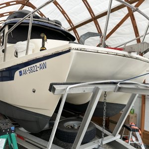 Bow rub rail channel removed