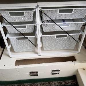Under galley storage system-installed Spring 2017