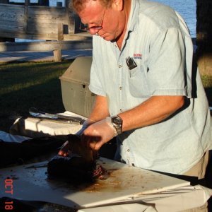Marc prepares the best pork barbeque!