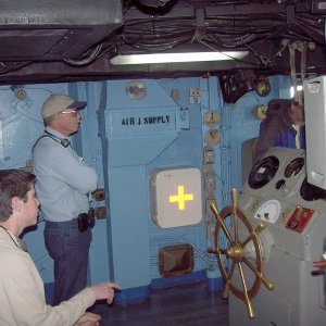 (Sneaks) Dora Jean's skipper Steve on the USS Midway looking like he fit.