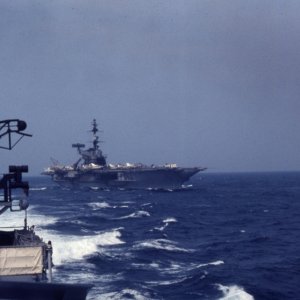 The USS Midway in years past underway and on duty.
