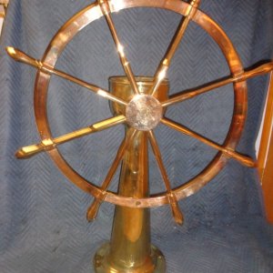 Solid Brass Polished Ship's Wheel
Photo #1 - $1335

SOLD 2/16/2023