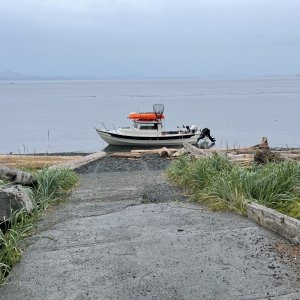 After fishing all morning beaching to check for campsite at Beer point campground as the rain began to pour. Malcom Island Sept. 2021.