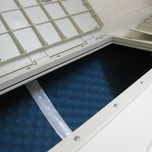 Modifications--New hatches w/ foam sleeping pad lining