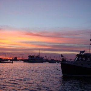 Sunset on the anchorage in Block Island