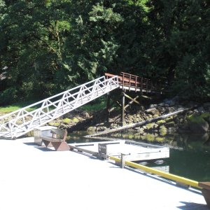 Gangplank leading to short walking trails.
