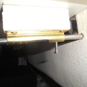 Rebuilt latch to lock table down, both in the cabin and on the cockpit rail.