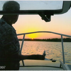 Media 'Jim Looking at the Sun Set From The N. end of Fort Myers Beach' in album 'Sandys new C-Dory'