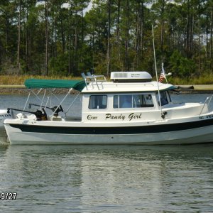 Pandy Girl at River Dunes picking up last chip.