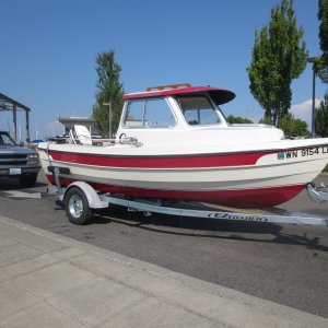 082414 Edmonds - All strapped down and ready to head home.  Second trip out on the C-dory was a success!