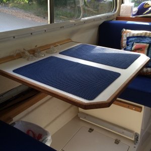 Dinette table in up position