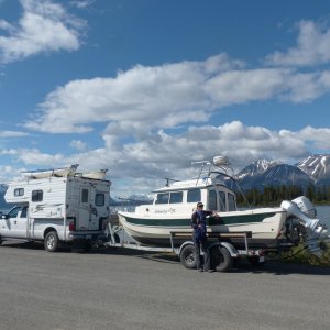 Arriving on the shores of Atlin Lake.