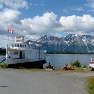 The Tarahne was used as a tourist boat and freighter on Atlin in the early 1900's.