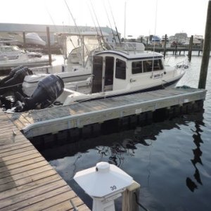 Sheltered Cove Marina Tuckerton N.J.  our headquarters for spring blue fish excursions. Great lauch ramp with a nice floating dock.Slips have full fingers with floating docks