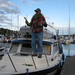 Media 'Barry christening C-View II at 2014 Friday Harbor Gathering' in album 'C-View II day after purchase'
