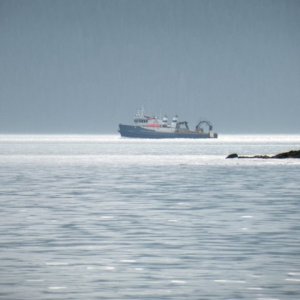 Fishing vessel Medeia rounding South Douglas Island