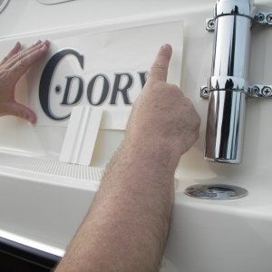 Media 'Positioning the decal, port side.' in album 'Still with the CA registration'