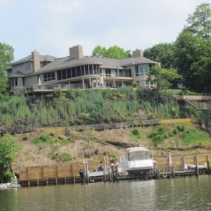 house up off Clements creek just north of Annapolis. Count the number of different deck areas