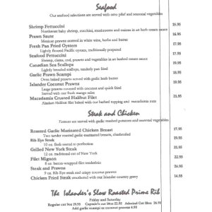 Lopez Islander Menu