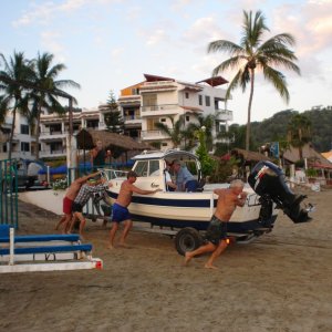 beach launching in Mexico