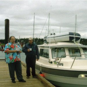 {R/J}: The christening of the CLARA with owner John Schulman of Montana & Rev. Jim