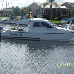 Media 'She's finially in the water!  And at least for the time being we are going to leave the name as "NOMAD".  Long term we will more than likely name her "ARGO" as that has been the name of all our bigger boats.' in album 'The helm'