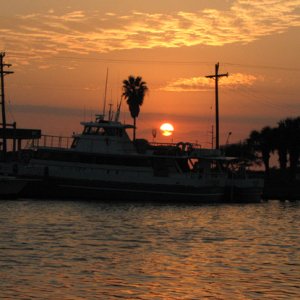 Sunset in Port Aransas marina
