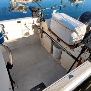 Set up for fishing
(Before cooler rack was built)