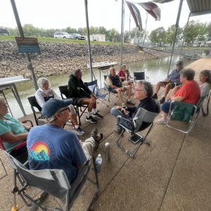 Socializing on the dock
